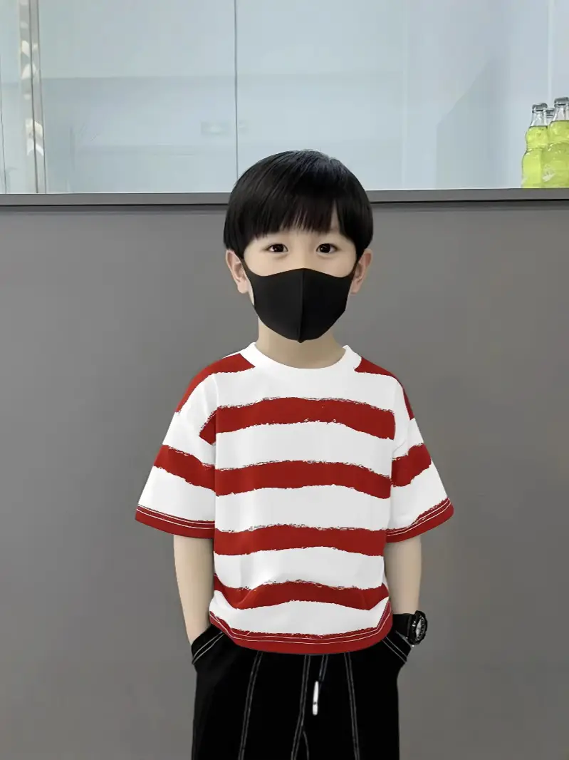Boy's Green Striped Cotton T-Shirt Summer Wear 2025 - Image 9