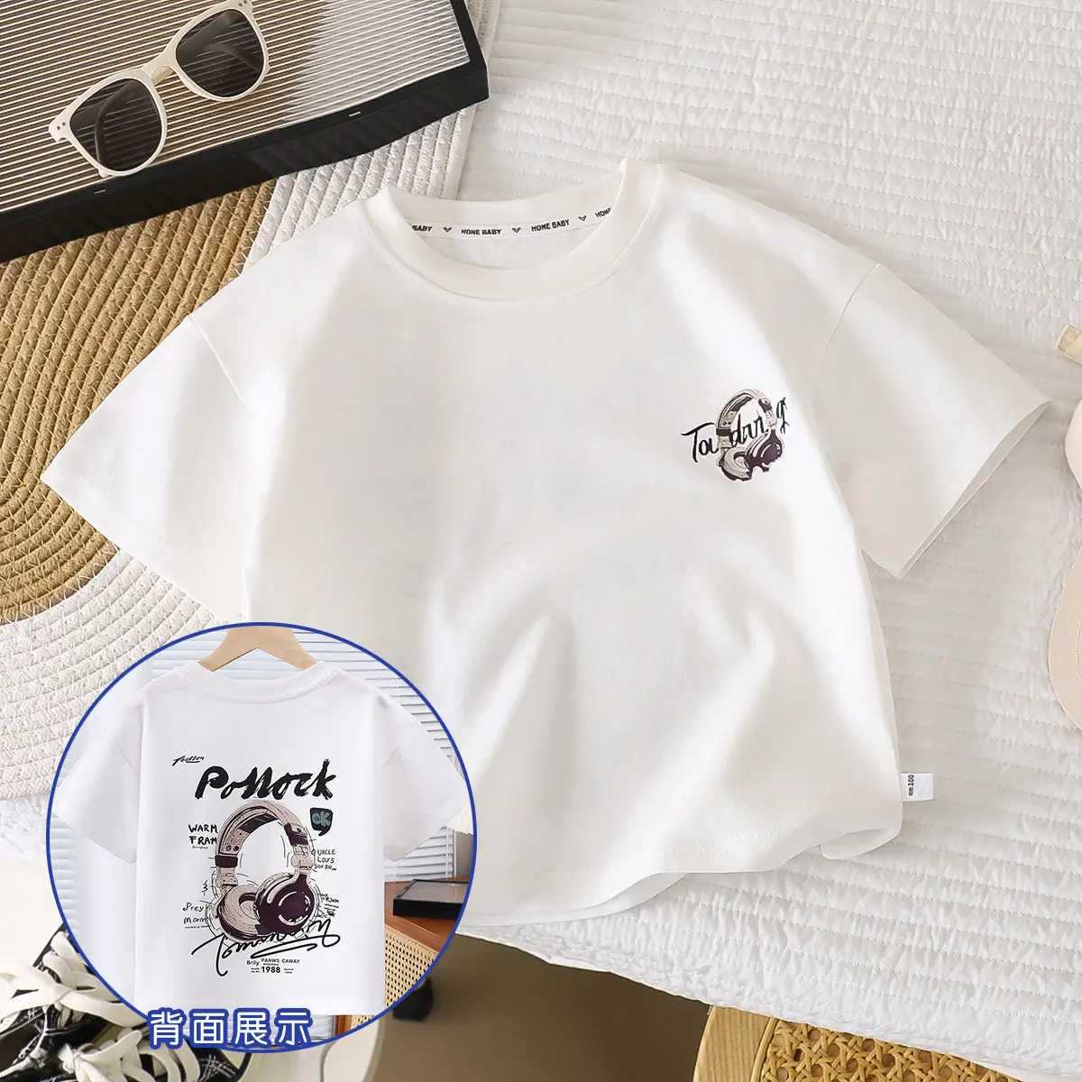 Pure Cotton Graphic T-Shirt for Kids Girls Boys Summer Wear - Image 12