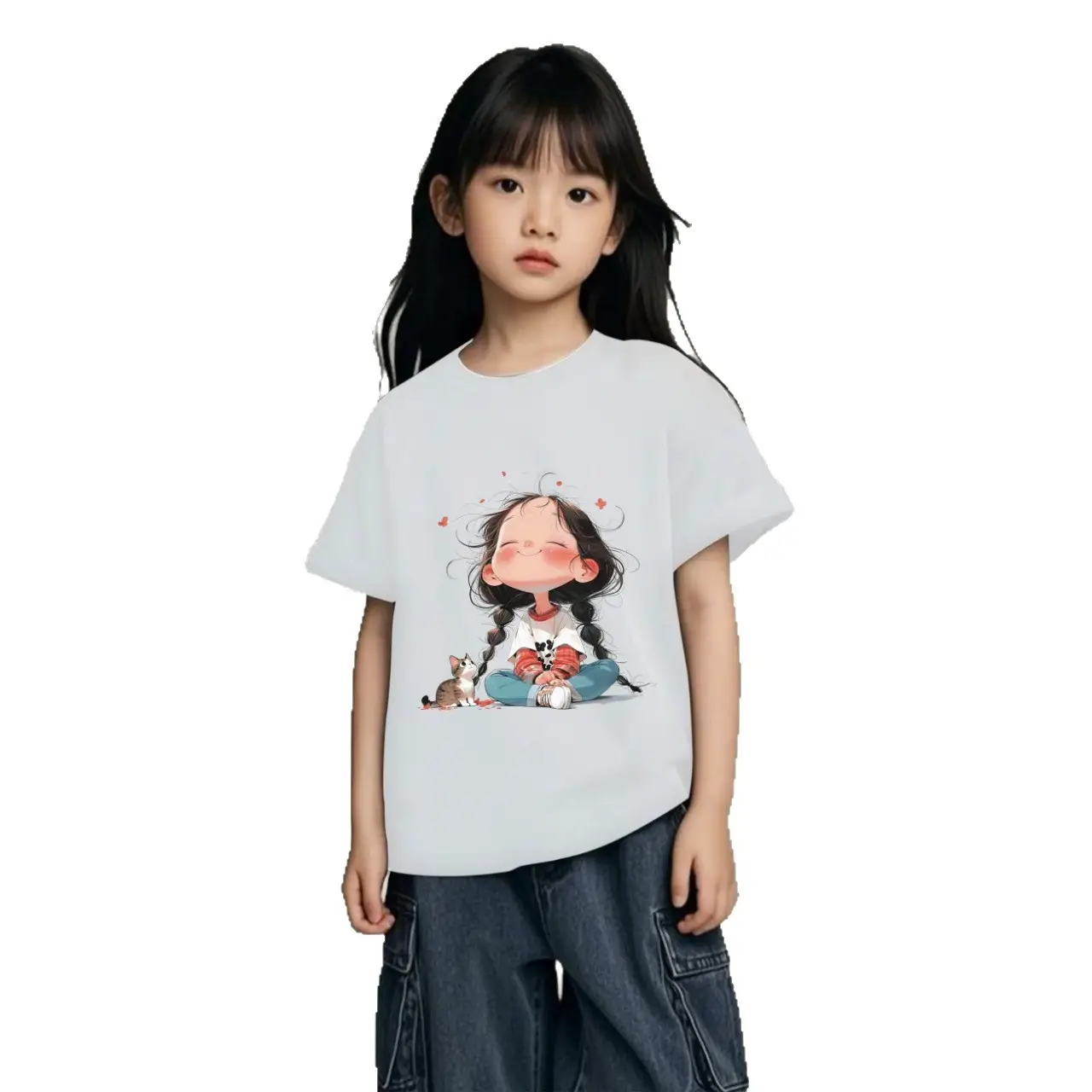 Pure Cotton Graphic T-Shirt for Kids Girls Boys Summer Wear - Image 14