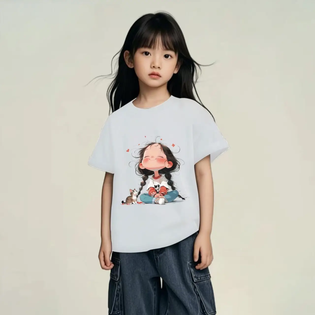 Pure Cotton Graphic T-Shirt for Kids Girls Boys Summer Wear - Image 4