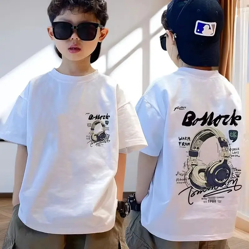 Pure Cotton Graphic T-Shirt for Kids Girls Boys Summer Wear - Image 5