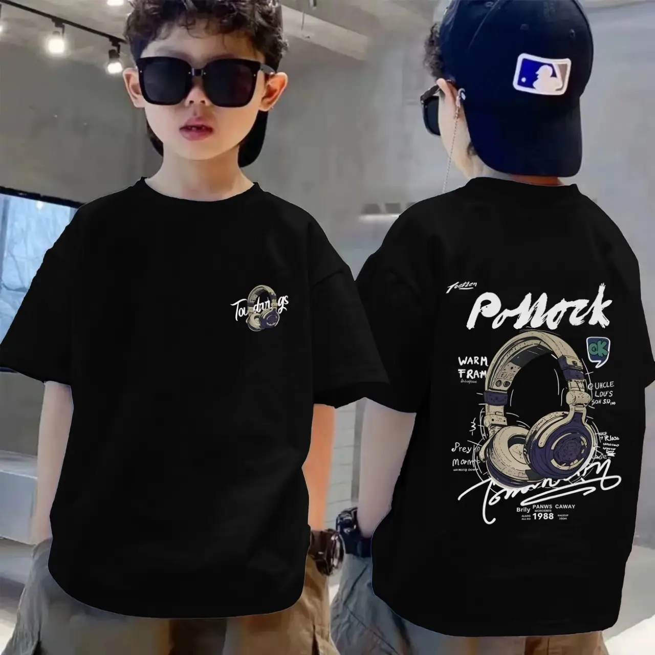 Pure Cotton Graphic T-Shirt for Kids Girls Boys Summer Wear - Image 8