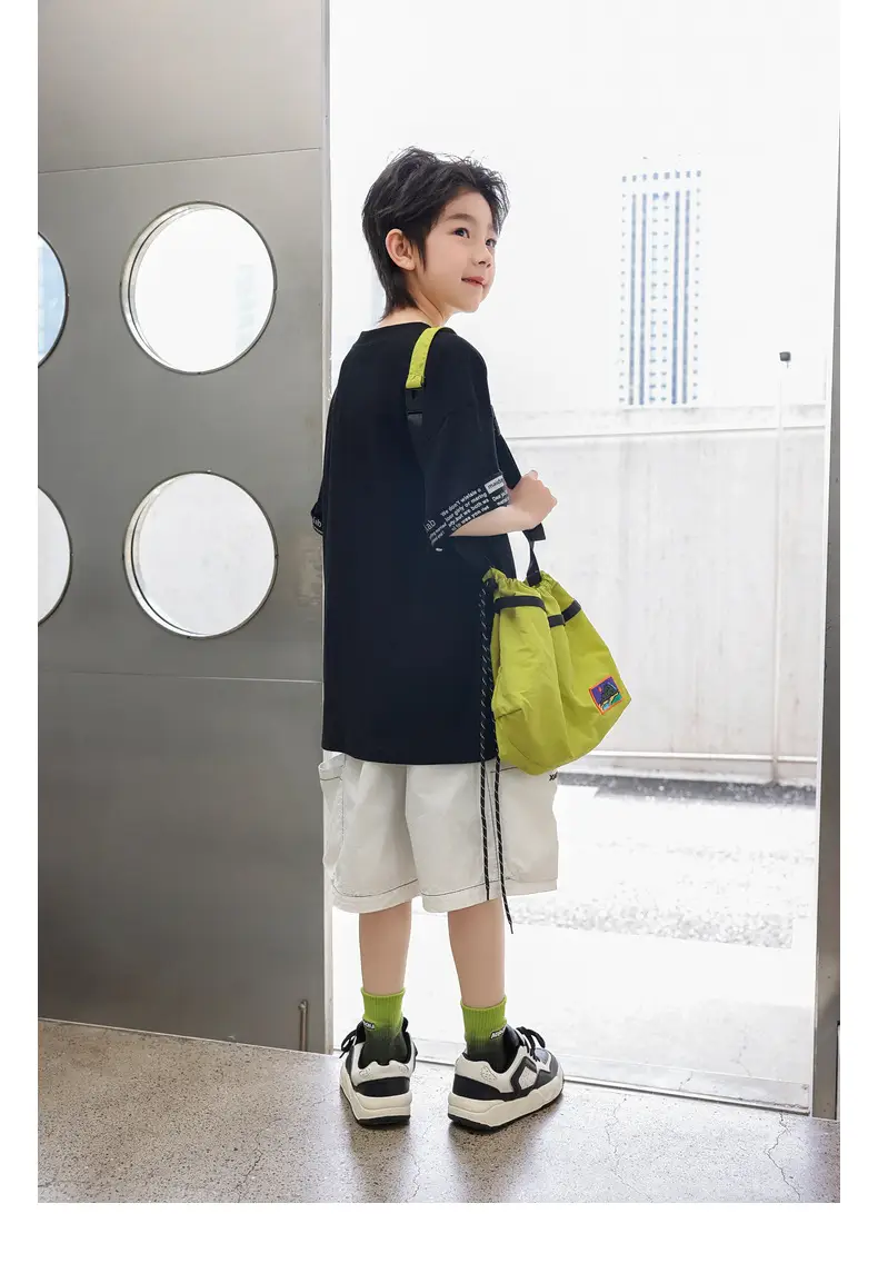 Panda Yuan Yuan Boys Letter T-Shirt Pure Cotton Summer — feature 30