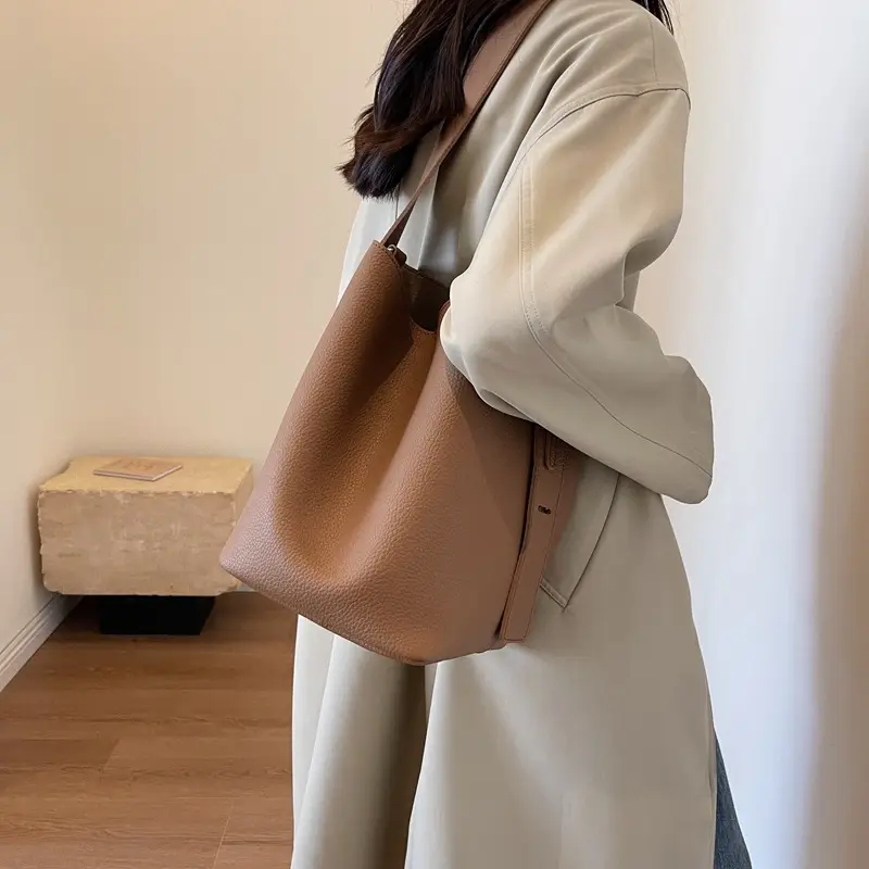 Women Crossbody Bag Brown Leather 2026 Casual Large Capacity - Image 2