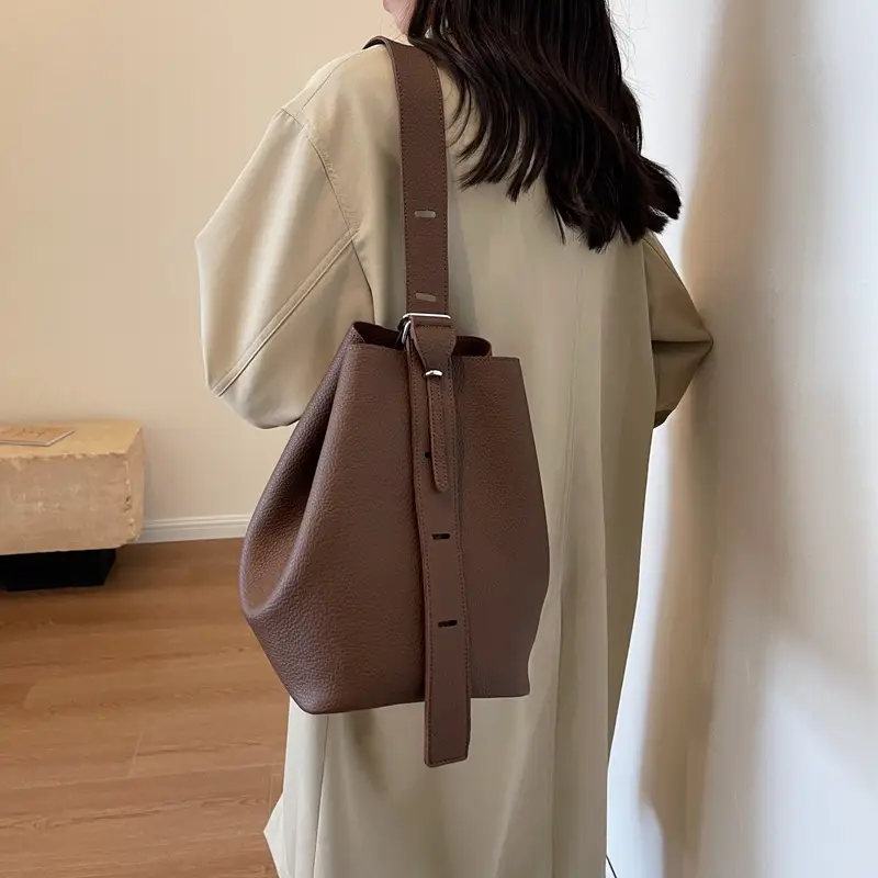 Women Crossbody Bag Brown Leather 2026 Casual Large Capacity - Image 4