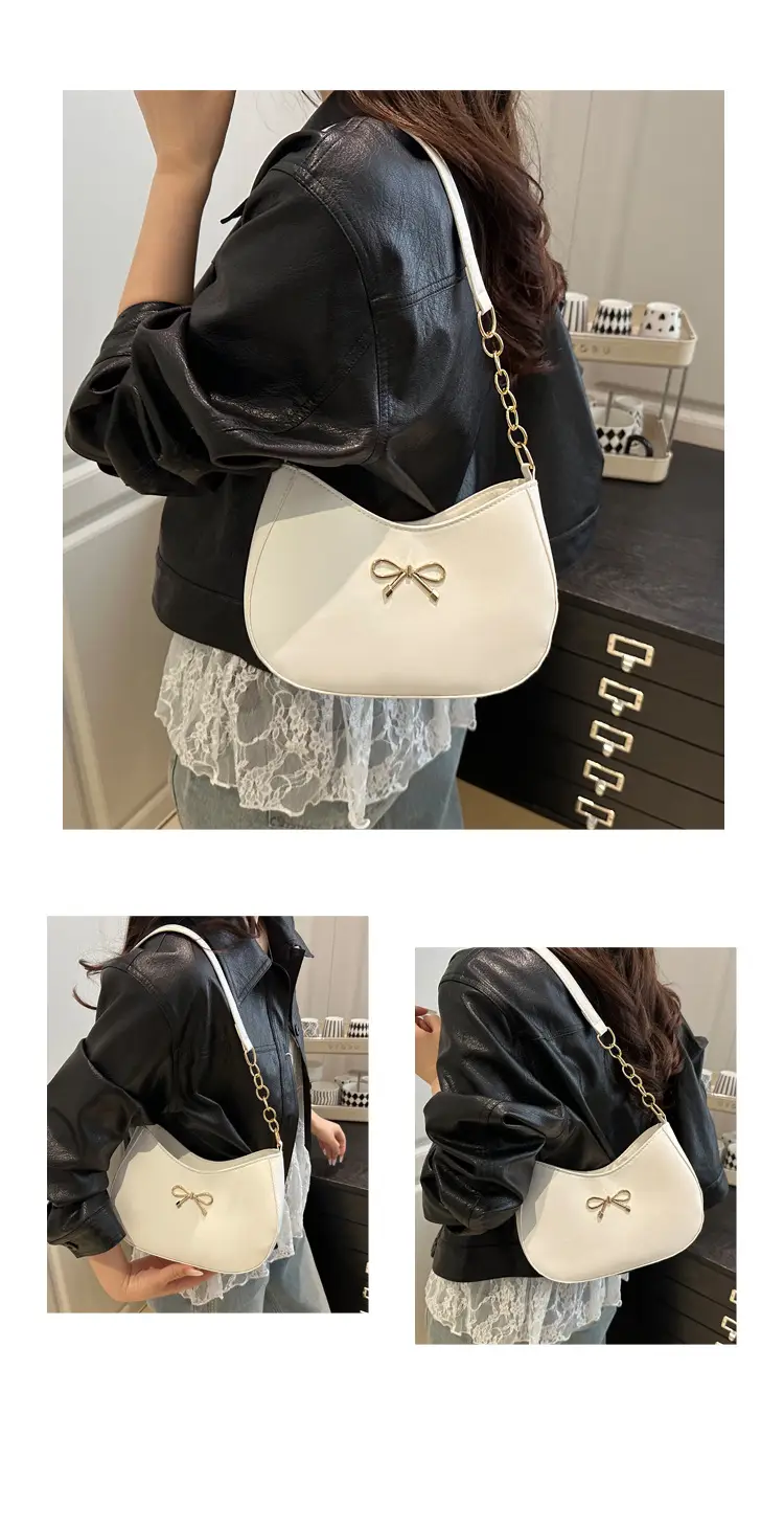 White Bow Shoulder Bag for Women 2025 — feature 24