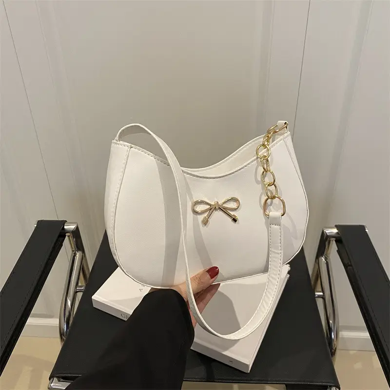 White Bow Shoulder Bag for Women 2025 - Image 2