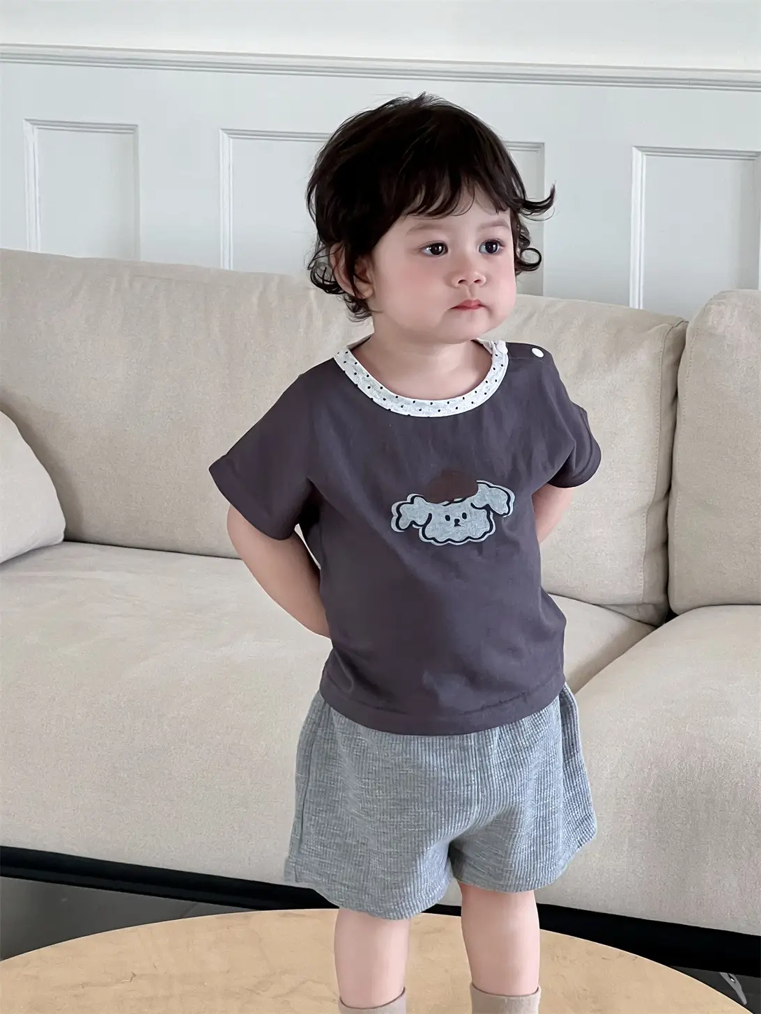 Boys Cartoon T-Shirt Shorts Set Summer Korean Style 2026