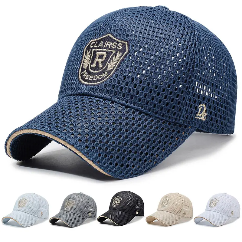 Men's Grey Mesh Sun Hat with Logo