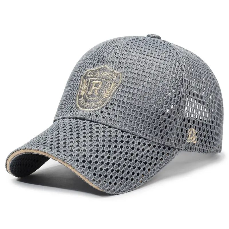 Men's Grey Mesh Sun Hat with Logo