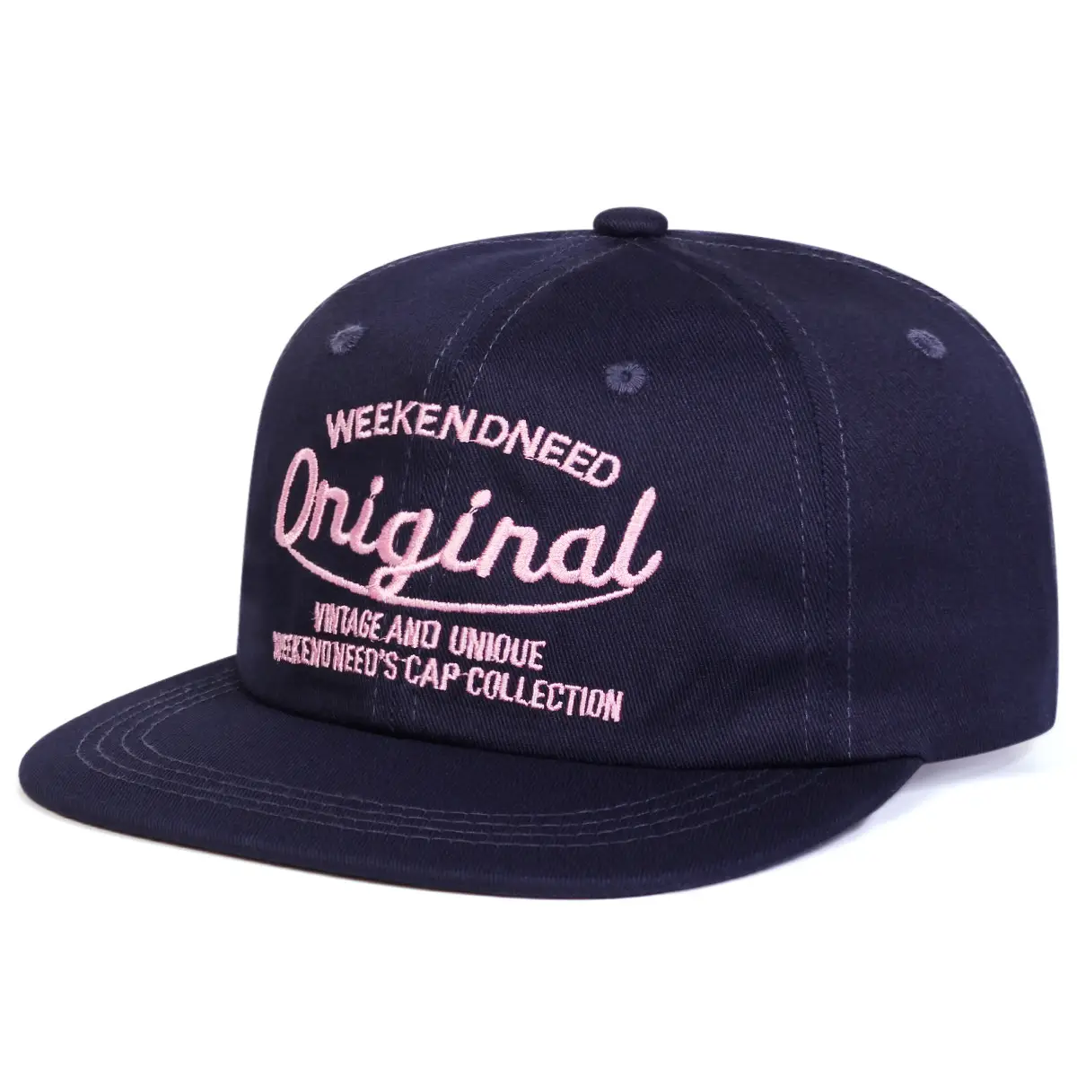 Women Weekend Needed Original Cap Navy Pink Embroidered