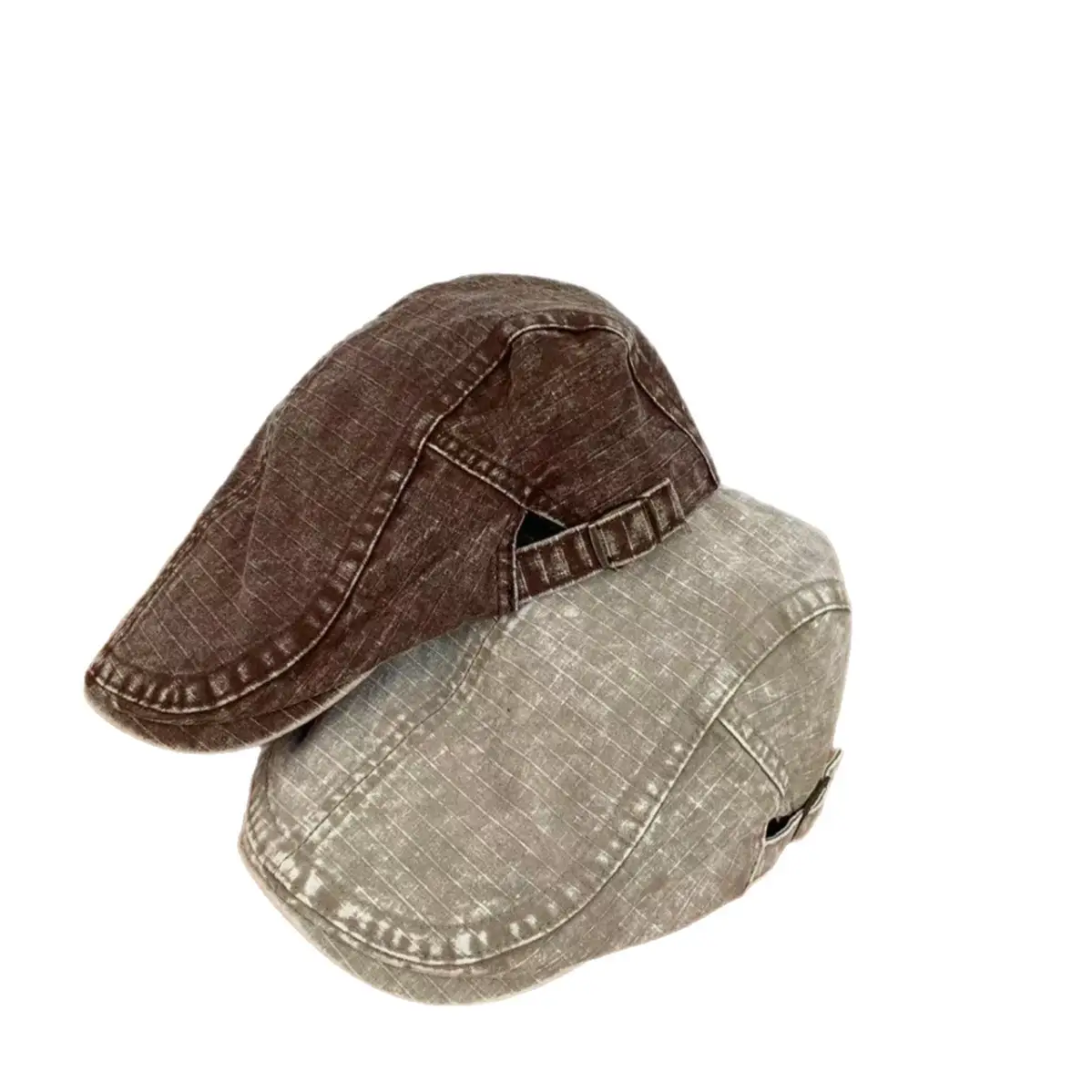 Washed Vintage Denim Forward Cap All Season Fashion Versatile Beret Retro British Casual Artist Cap Duckbill Cap - Image 9