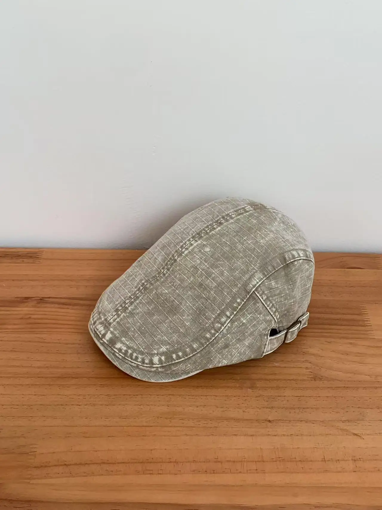 Washed Vintage Denim Forward Cap All Season Fashion Versatile Beret Retro British Casual Artist Cap Duckbill Cap — feature 10