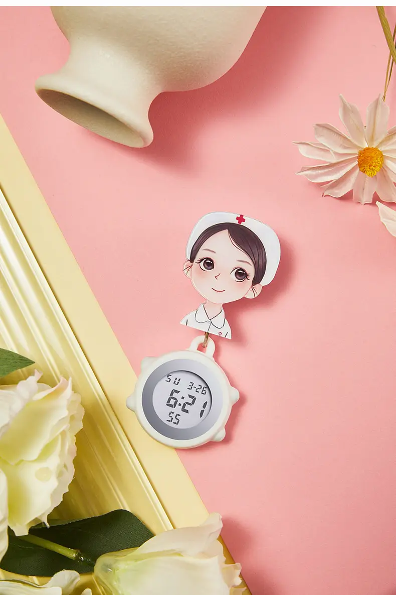 Cute Nurse Watch with LED Light & Pocket Design — feature 47