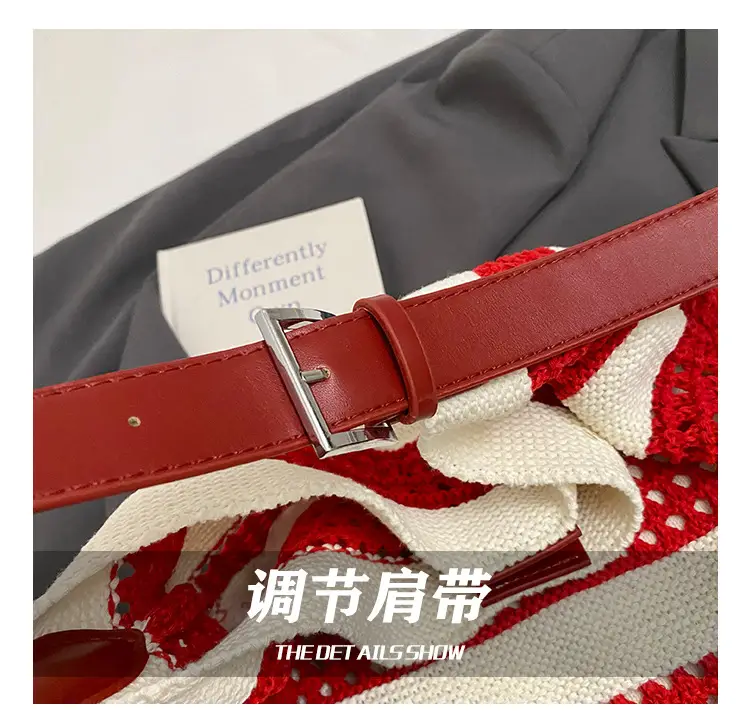 Cross-Country Stripe Knitted Tote Bag for Women — feature 6