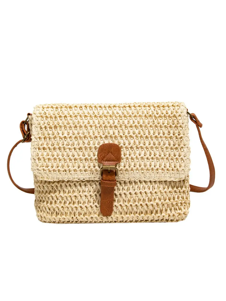 Women Crossbody Bag Woven Beige 2025 Beach Use - Image 7