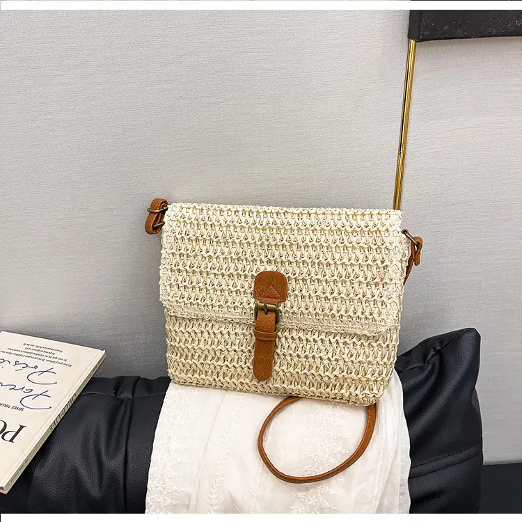 Women Crossbody Bag Woven Beige 2025 Beach Use — feature 20