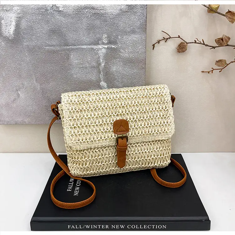 Women Crossbody Bag Woven Beige 2025 Beach Use — feature 21