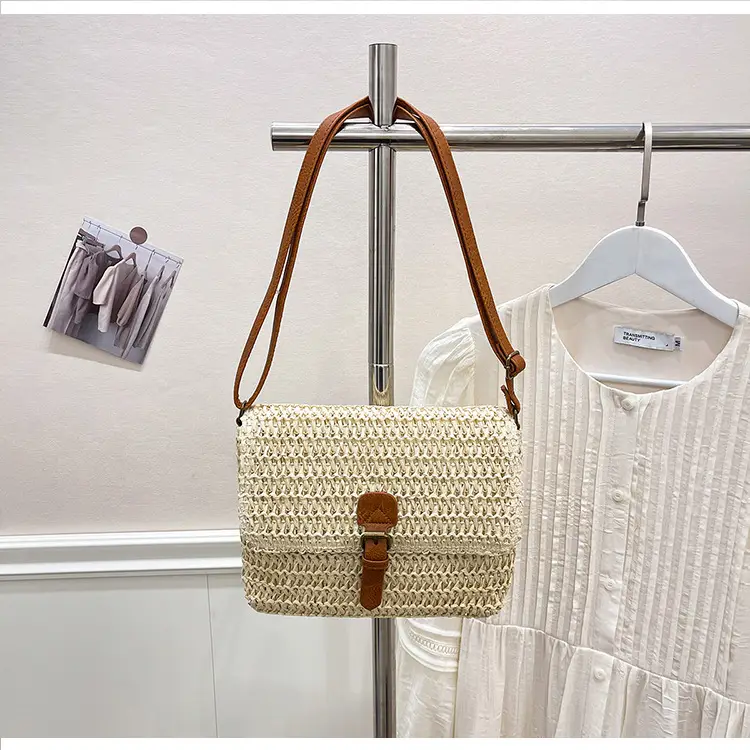 Women Crossbody Bag Woven Beige 2025 Beach Use — feature 22