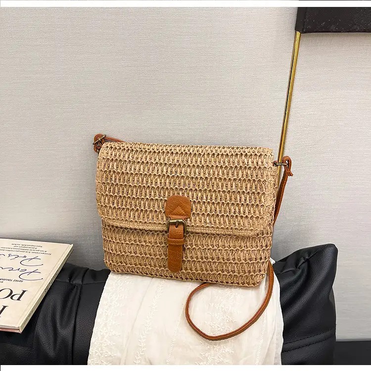 Women Crossbody Bag Woven Beige 2025 Beach Use — feature 23