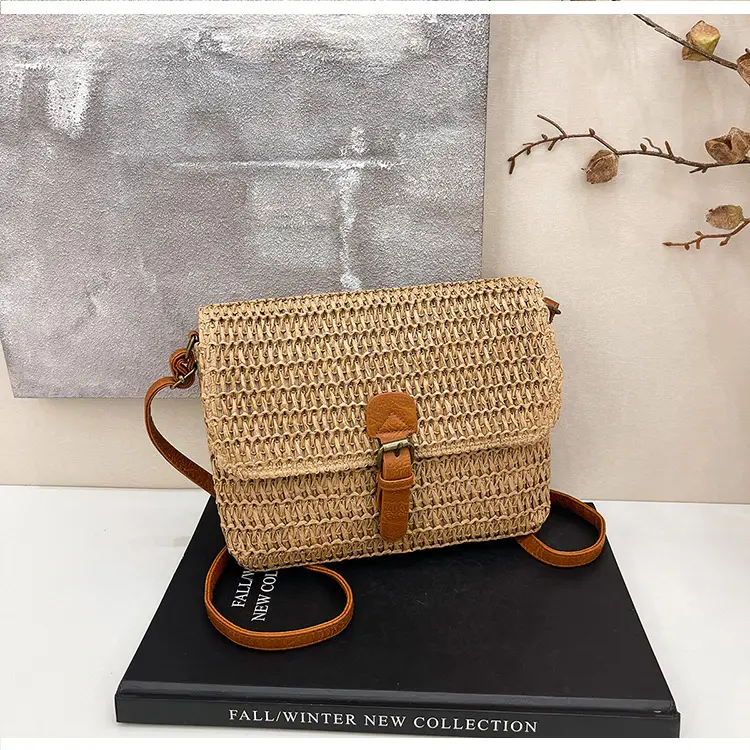 Women Crossbody Bag Woven Beige 2025 Beach Use — feature 24