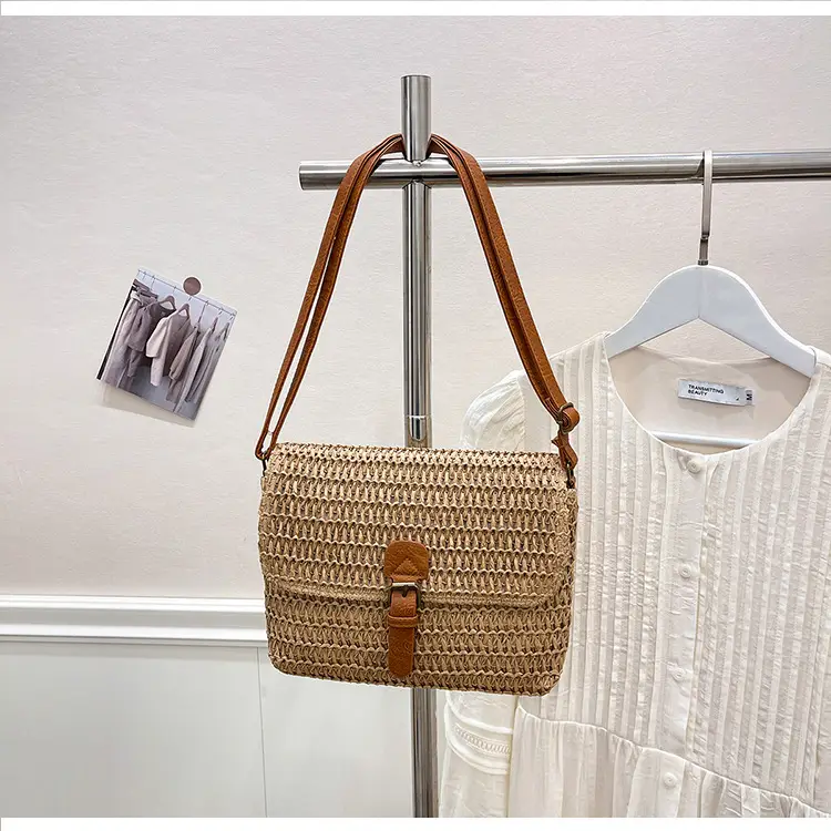 Women Crossbody Bag Woven Beige 2025 Beach Use — feature 25