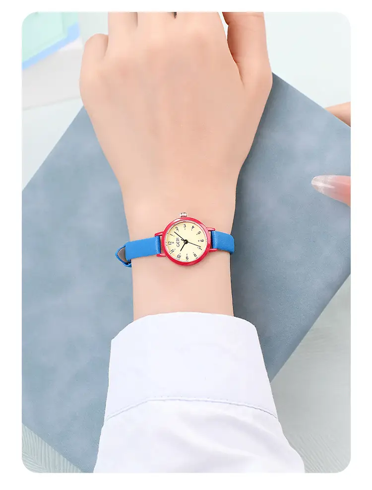 Women's Dopamine Red Quartz Watch with Black Strap — feature 15