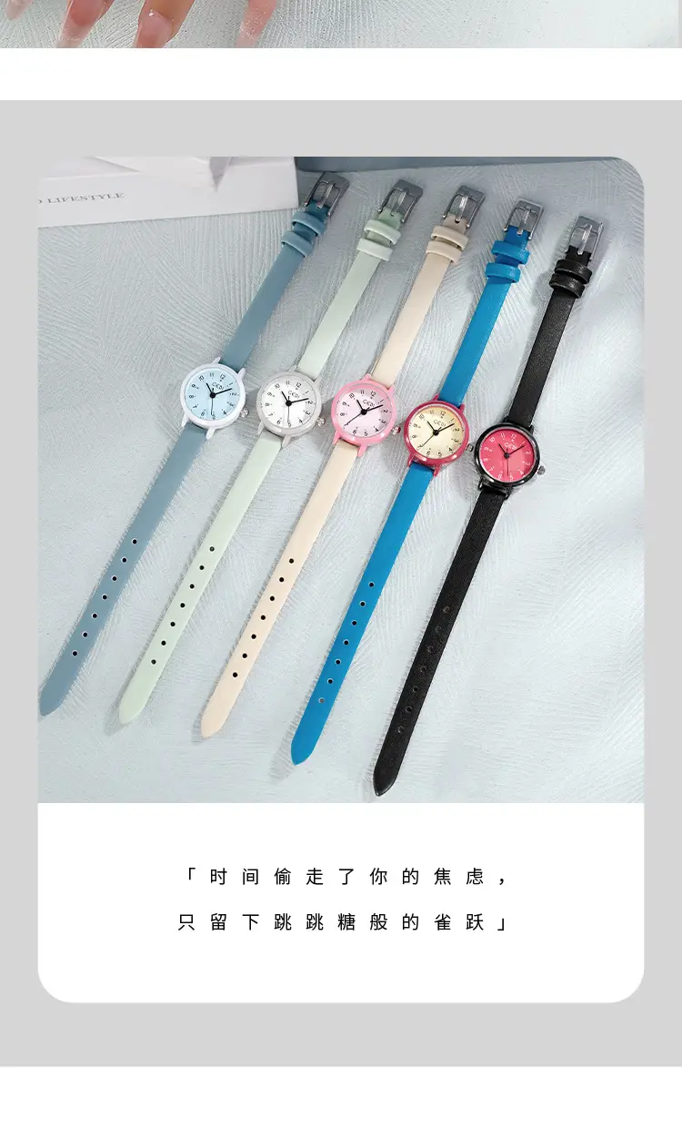Women's Dopamine Red Quartz Watch with Black Strap — feature 5