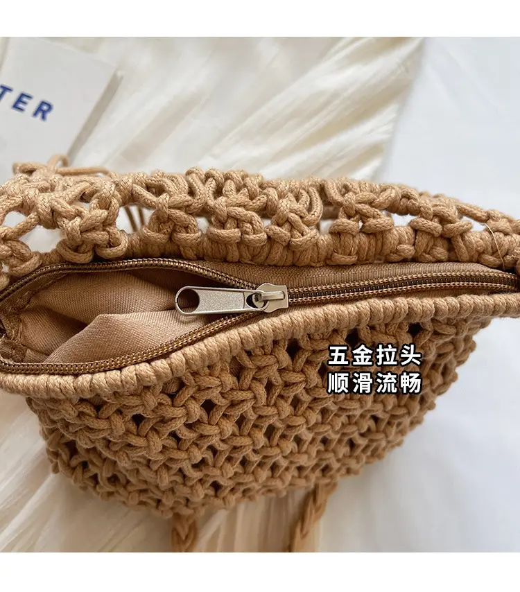 Women's Woven Tassel Shoulder Bag Brown 2024 — feature 5
