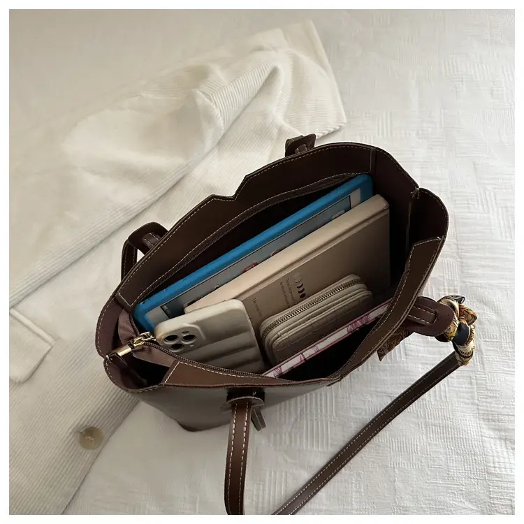 Large Capacity Women's Tote Bag Brown New Style — feature 16