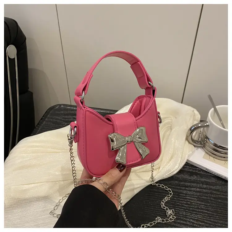 Black Bow Crossbody Bag with Chain Strap — feature 13