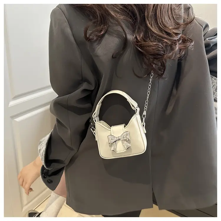 Black Bow Crossbody Bag with Chain Strap — feature 23