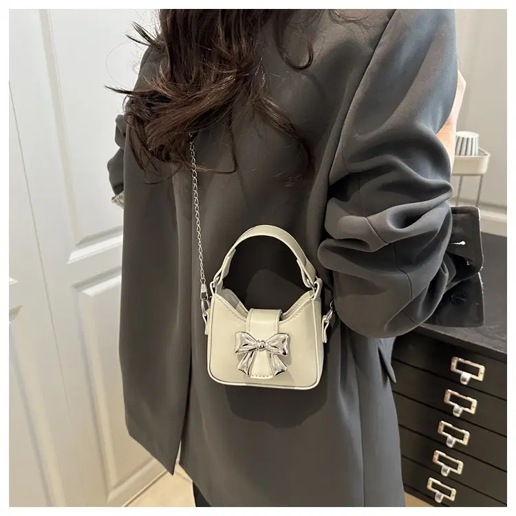 Black Bow Crossbody Bag with Chain Strap — feature 24