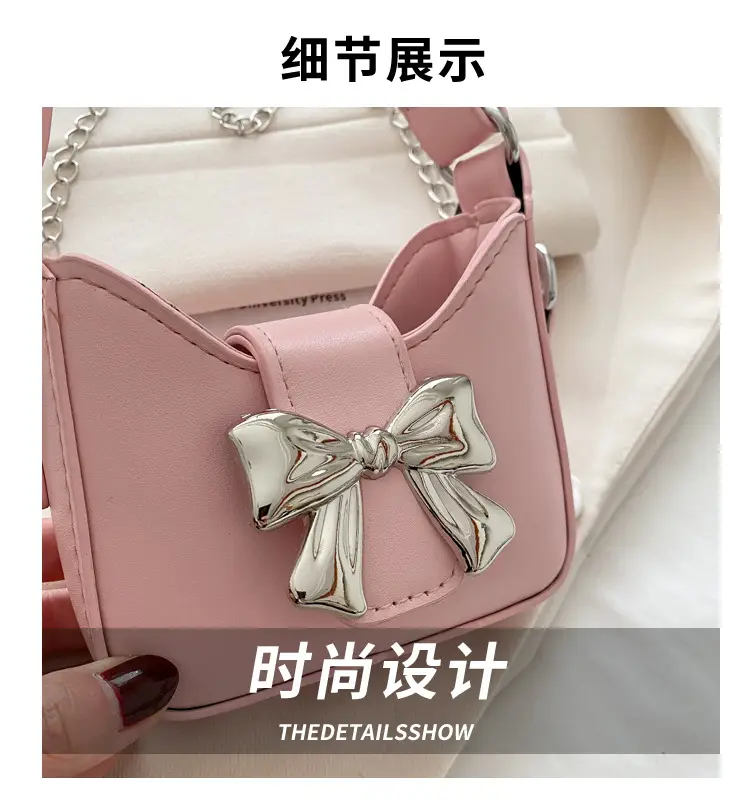Black Bow Crossbody Bag with Chain Strap — feature 3