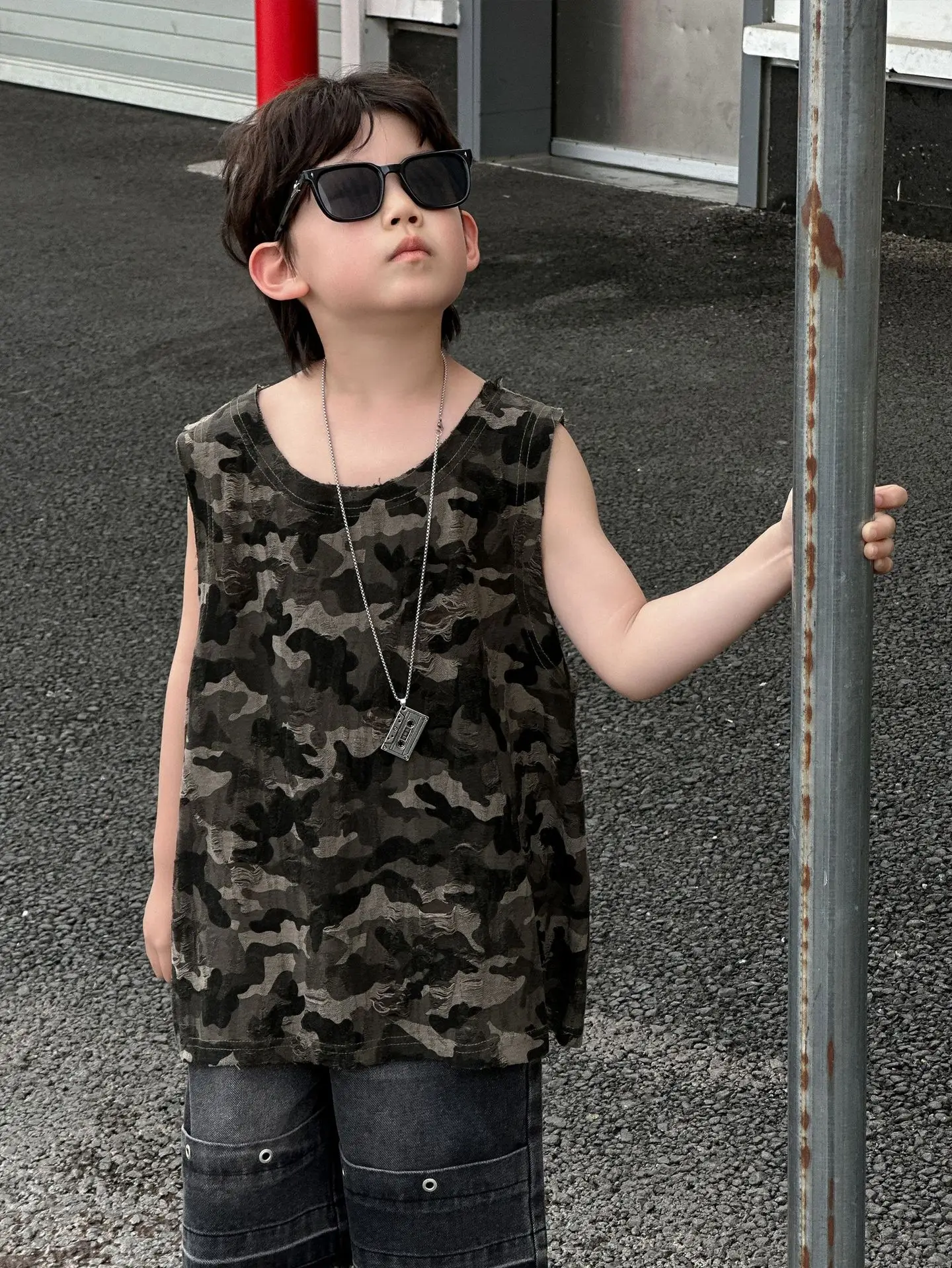 Boys Camouflage Sleeveless T-Shirt 2025 Summer - Image 4