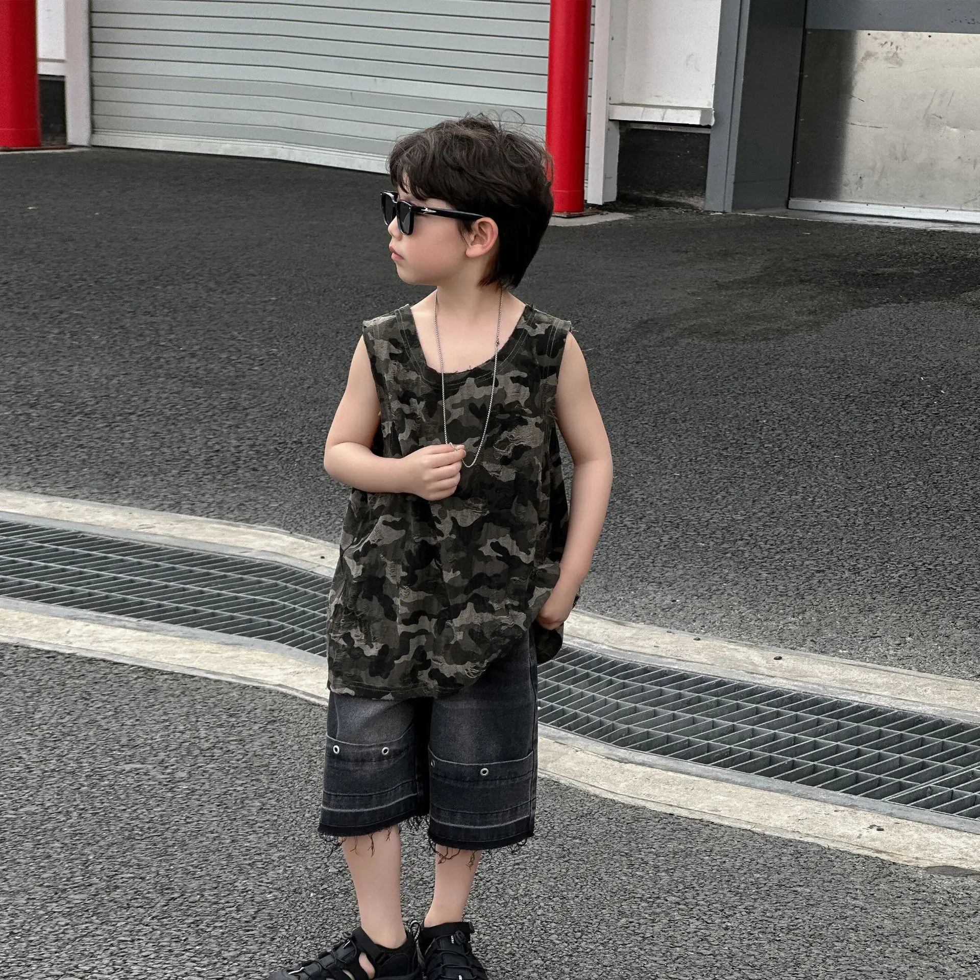 Boys Camouflage Sleeveless T-Shirt 2025 Summer — feature 10