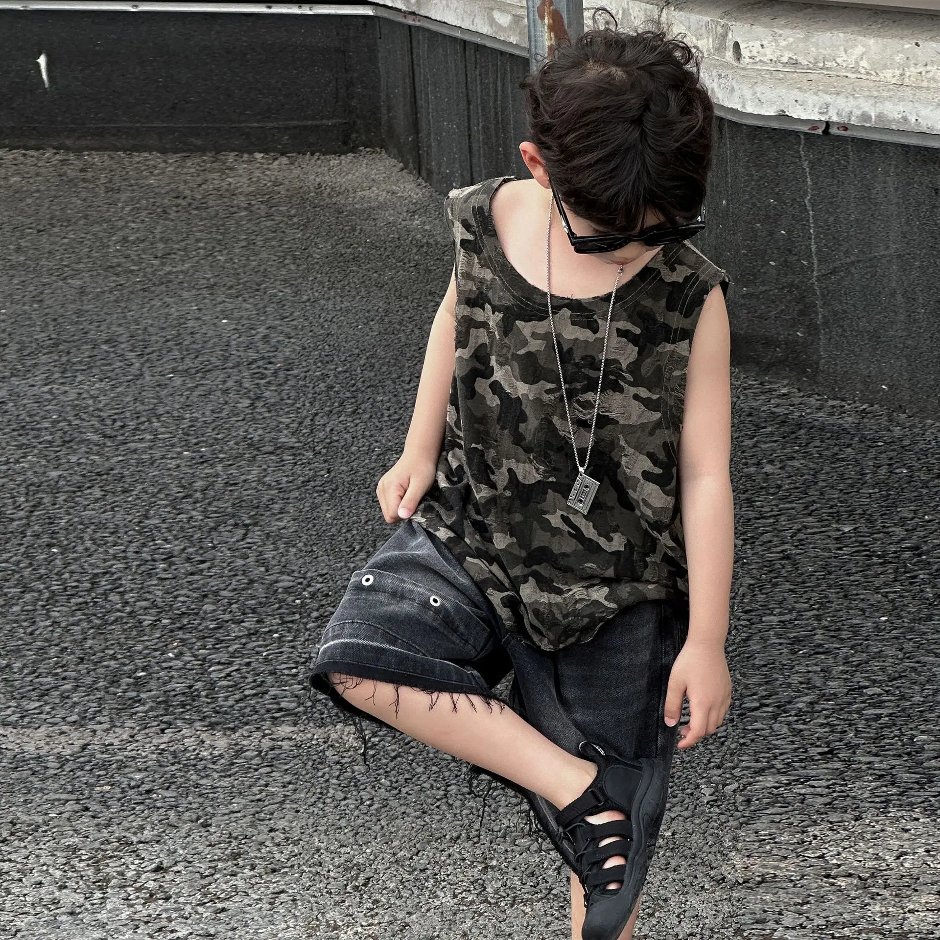 Boys Camouflage Sleeveless T-Shirt 2025 Summer — feature 6