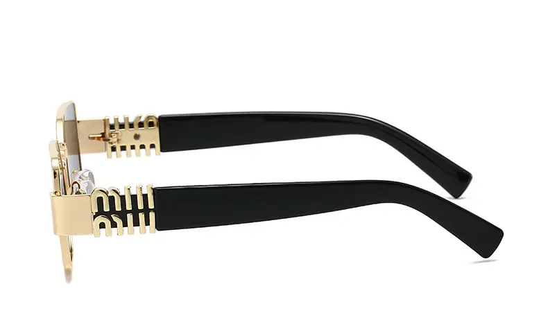 Square Sunglasses Women Gold Frame Fade Blue — feature 13