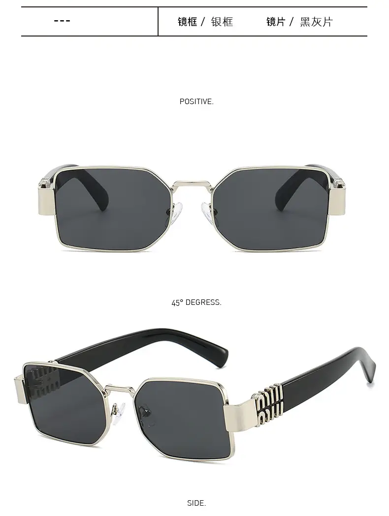 Square Sunglasses Women Gold Frame Fade Blue — feature 14