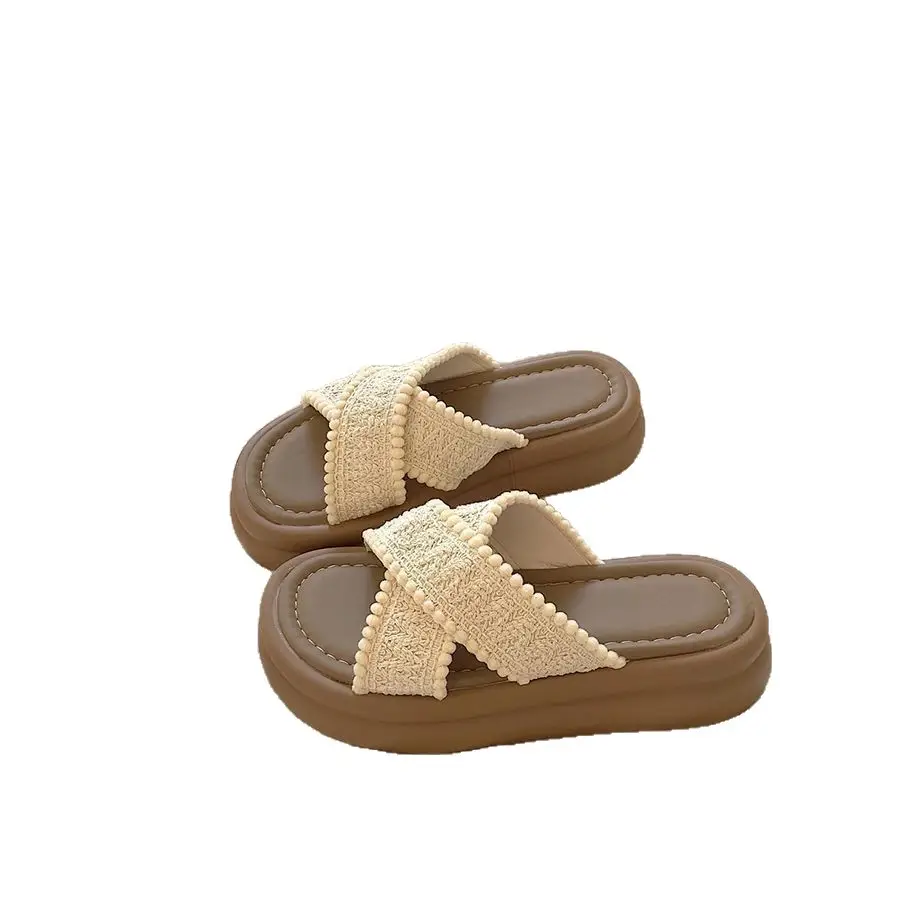2025 Black Cross Strap Slippers Women Beach Wear - Image 7
