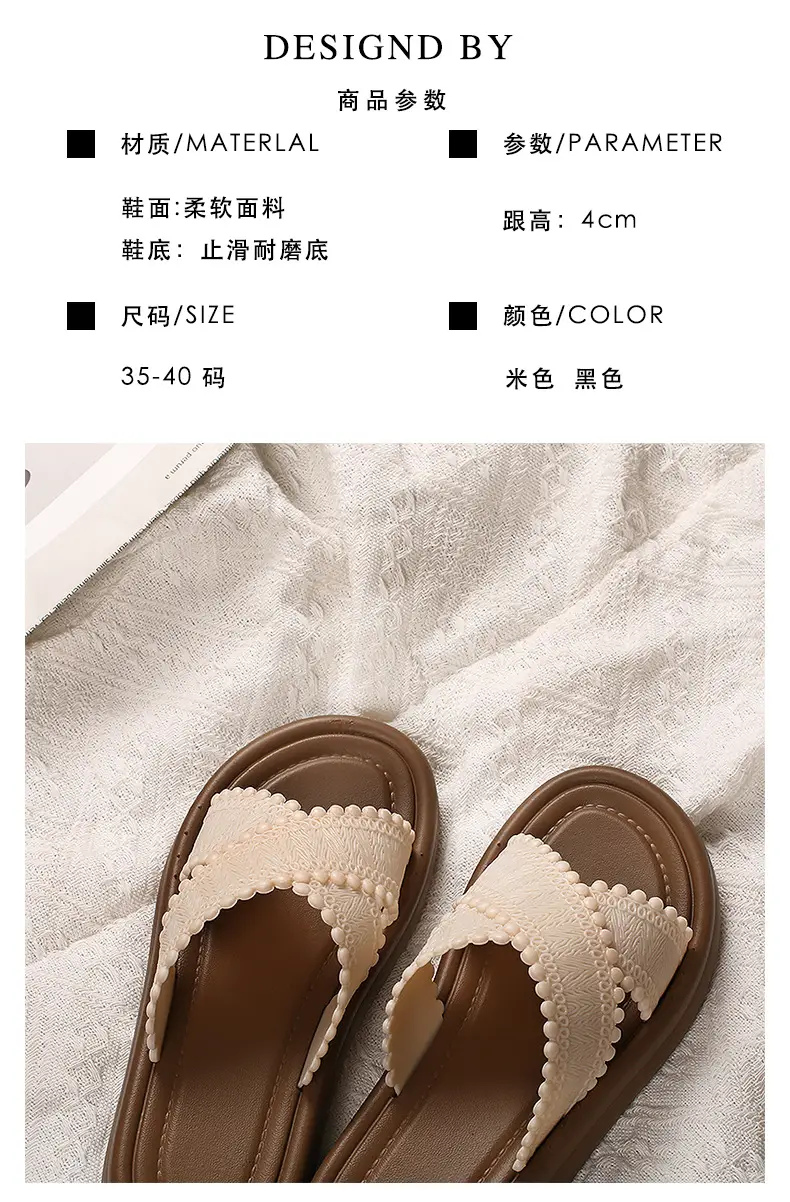 2025 Black Cross Strap Slippers Women Beach Wear — feature 1