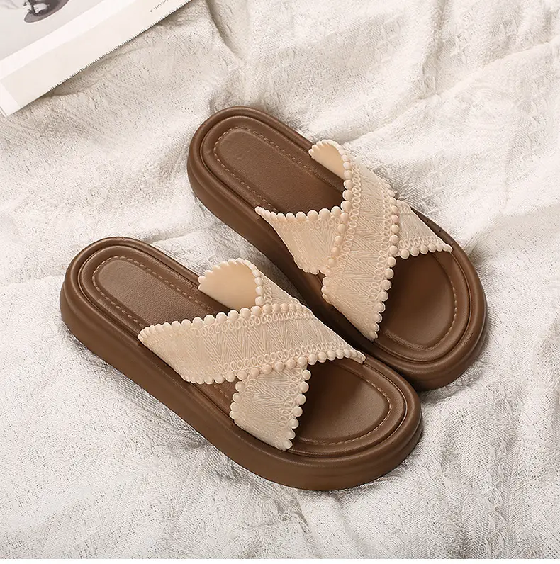 2025 Black Cross Strap Slippers Women Beach Wear — feature 11