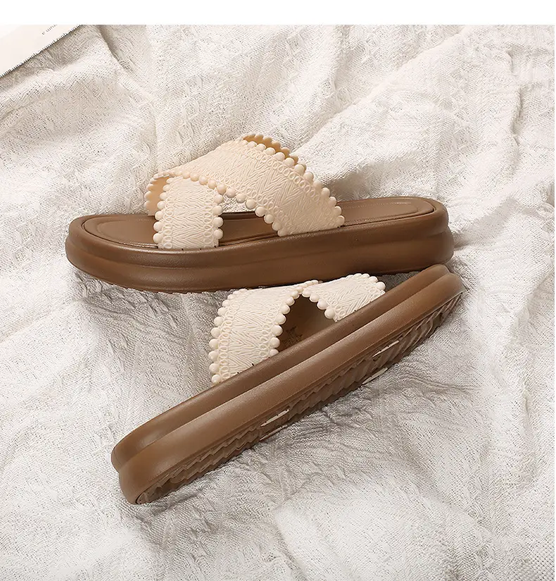 2025 Black Cross Strap Slippers Women Beach Wear — feature 2