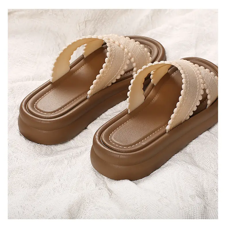 2025 Black Cross Strap Slippers Women Beach Wear — feature 5