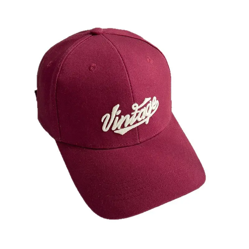 Women's Maroon Embroidered Baseball Cap with Wide Bristle - Image 12