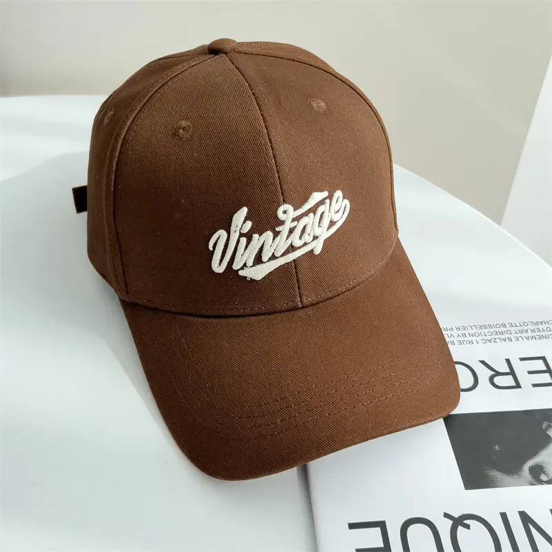 Women's Maroon Embroidered Baseball Cap with Wide Bristle - Image 2