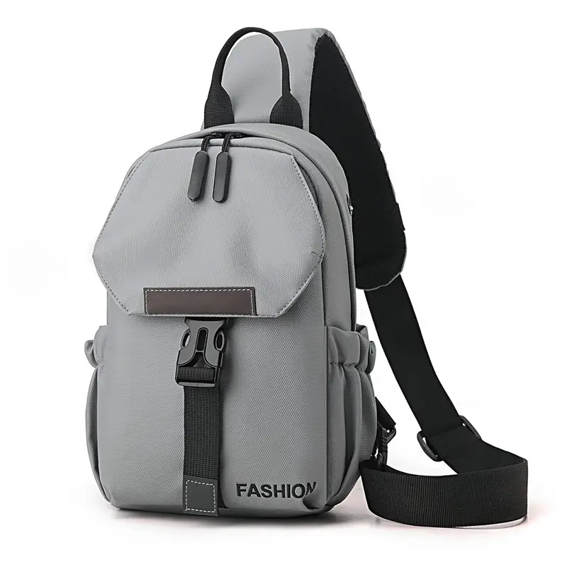 Men's Grey Chest Bag Business Travel Outdoor Sports Crossbody - Image 2