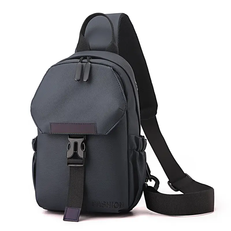 Men's Grey Chest Bag Business Travel Outdoor Sports Crossbody - Image 3