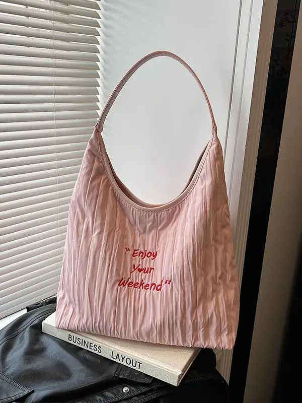 Women's White Quilted Shoulder Bag 2025 College Student