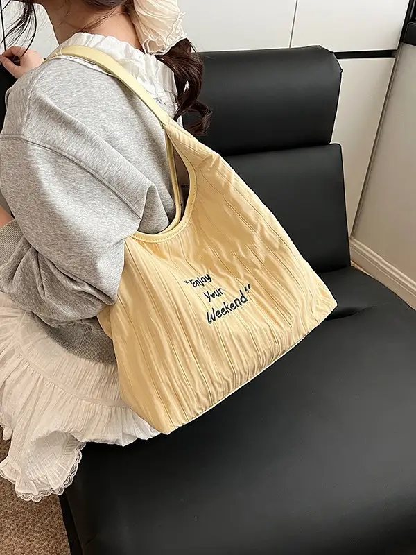 Women's White Quilted Shoulder Bag 2025 College Student